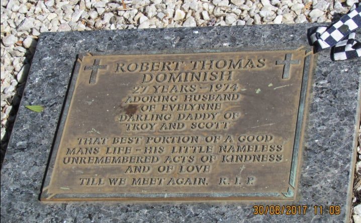 Robert Thomas DOMINISH 01 - NSWPF 11491 - Died 17 Feb 1974