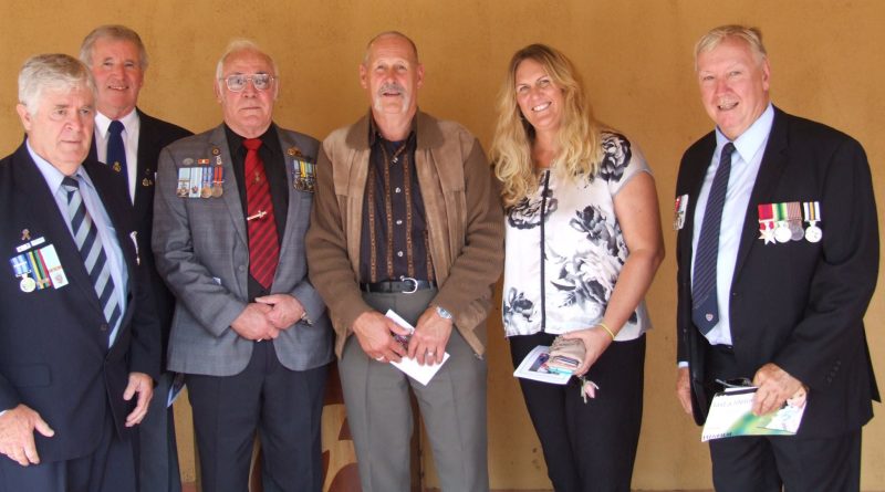Gary Smith APM, John Glossop, Col Kelson VA, Brian (Storky ) O'Rourke & daughter, Gary Thornton SC await Dicks arrival.