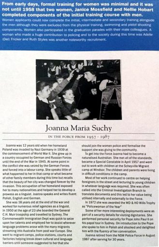 Joanna Maria SUCHY 01 - NSWPF - Died 26 Dec 2018