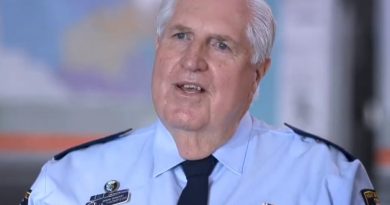 NSW Police Commissioner, Mick FULLER # 24552 presenting the Certificate of Service to retiring Senior Sergeant John THOMPSON # 10718 at the Planning Unit, on Friday 15 May 2020.