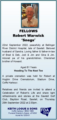 Bob FELLOWS Rob FELLOWS Robert FELLOWS Robert Warwick FELLOWS Snegs