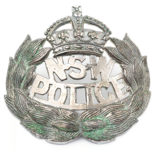 The NSWPF Hat Crest worn by Victor TURNER throughout his career.