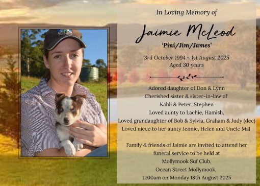 Jaimie McLEOD 01 - NSWPF 53435 - Died 1 Aug 2025
