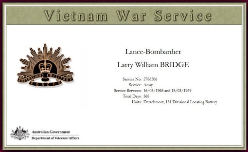 Larry William BRIDGE 01 - NSWPF 18169 - Died 9 Sept 2025