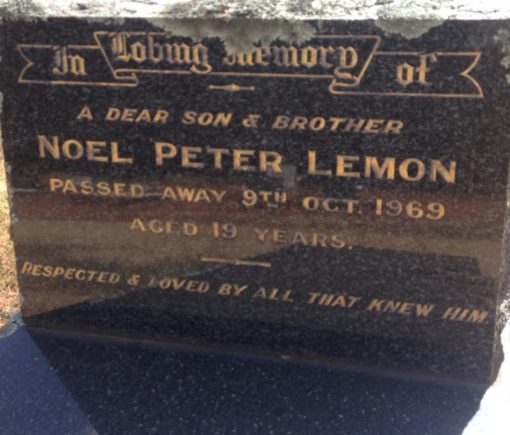 Noel Peter LEMON 01 - NSWPF 13761 - Died 9 Oct 1969