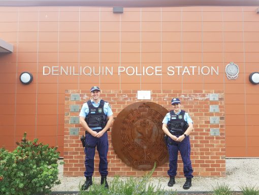 Pictured: Probationary Constables Blake Shorrock and Kira Steward started at the Deniliquin Police Station this week.