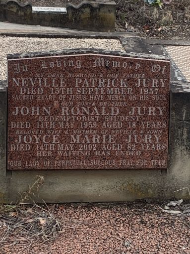 Neville Patrick JURY 03 - NSWPF 5005 - Died 15 Sept 1957