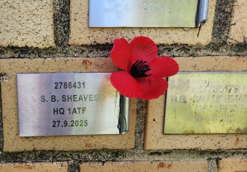 Sawtell R.S.L. Memorial Wall plaque to Stephen Bruce SHEAVES # 2786431