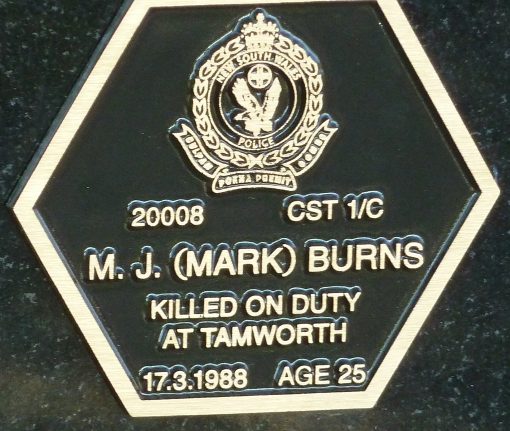 Mark John BURNS 03 - NSWPF 20008 - Died 17 March 1988