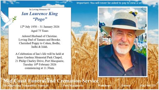 Ian Laurence KING 01 - NSWPF 14203 - Died 31 Jan 2026