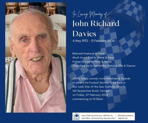 John Richard Furber DAVIES 05 - NSWPF 7452 - Died 13 Feb 2026