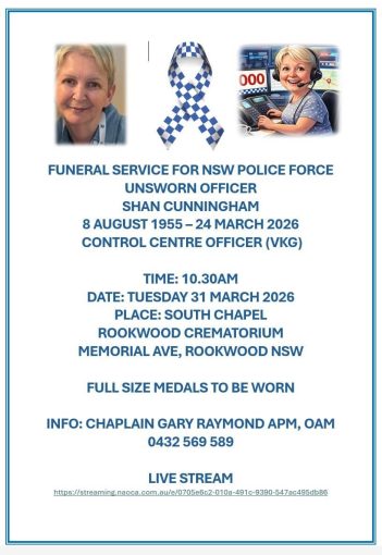 Shanalyne Gai CUNNINGHAM 01 - NSWPF 7423121 - Died 24 March 2026