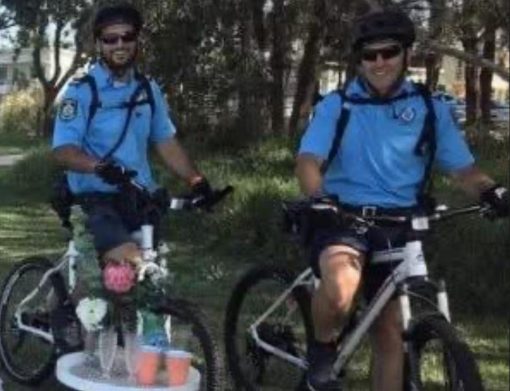 Former cop Mitch Wrigley and Sergeant Anthony Baillie. Picture: Supplied