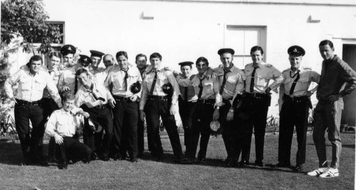 Some of the Cadets from Class 131. Eoin James PETERS # 15249 1st on the left. Acting Sgt Len HARRIS on the far right.