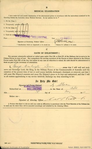 George Washington SLOAN   <br /> AKA George SLOAN   <br /> Nickname:  ?  <br /> Late of   ?  <br /> Relations in 'the job'   ?   <br /> "possible" relation in 'the job':    ?   <br /> NSW Police Training College - Penrith   Class #    ?  ?  ?   <br /> New South Wales Police Force     <br /> Regd. #  6281       <br /> Rank:  Commenced Training at Penrith Police Academy on Monday 18 October 1948  ( aged  28  years,  1  months,  26  days )    <br /> Probationary Constable - appointed   ? ? ?  ( aged   ?  years,   ?  months,   ?  days )    <br /> Constable - appointed   ? ? ?   <br /> Constable 1st Class - appointed   ? ? ?         <br /> Detective - appointed   ? ? ?       <br /> Senior Constable - appointed   ? ? ?       <br /> Leading Senior Constable - appointed   ? ? ? ( N/A )      <br /> Sergeant 3rd Class - appointed 26 October 1966   <br /> Sergeant 2nd Class - appointed  31 January 1974   <br /> Sergeant 1st Class - appointed   ? ? ?     <br /> Appears in the 1975 'Stud Book' but not the 1977 issue. <br /> Final Rank: =  Sergeant 2nd Class   <br /> Stations:   ?, Missing Person Bureau ( O.I.C. )( c1972 )     <br /> Service ( From Training Date ) period: From 18 October 1948     to     29 October 1975  =    27  years,    0  months,    11  days Service     <br /> World War II<br /> Regiment:                                    Australian Army<br /> Enlisted:                                      19 June 1942<br /> Service #                                      NX108770  -    /      ( N265023 )( Enlisted 28 May 1941 )( was Single &amp; living at 9 Wilson St, Wollongong, NSW )<br /> Rank:                                            Sergeant