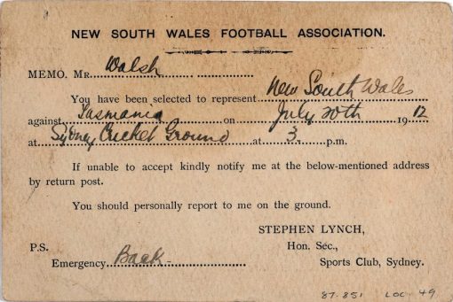 James Johnstone WALSH 05 - NSPWF Q 9654 - Died 1946