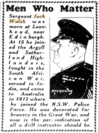 James Johnstone WALSH 14 - NSWPF Q 9654 - Died 1946