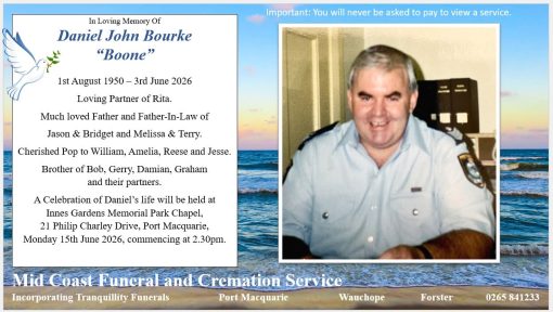 Daniel John BOURKE 01 - NSWPF 13941 - Died 3 June 2026