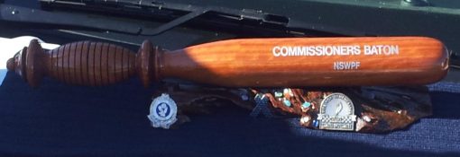 NSWPF Commissioners Baton - to hold the name(s) of those Police who die each year, from each State / Territory of Australia for the Wall to Wall Ride for Remembrance.Designed and built by Stan SINGLE, NSWPF # 14592