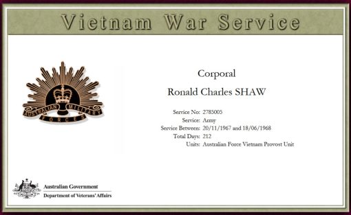Ronald Charles SHAW 02 - NSWPF 11413 - Died 4 June 2026