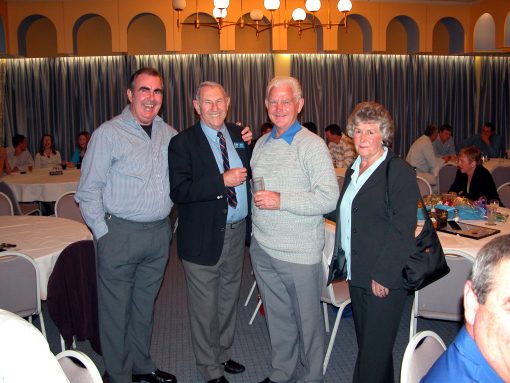 RETIREMENT FUNCTION HELD AT PORT KEMBLA LEAGUES CLUB FOR FORMER SENIOR CONSTABLE JOHN MacINTOSH AND FORMER SENIOR CONSTABLE RAY POTTER. THURSDAY 10 JULY 2003. FORMER SGT BARRY YOUNG (ALBION PARK), ?, FORMER SENCON JOHN DRYBURGH WITH DOREEN DRYBURGH (WIFE)